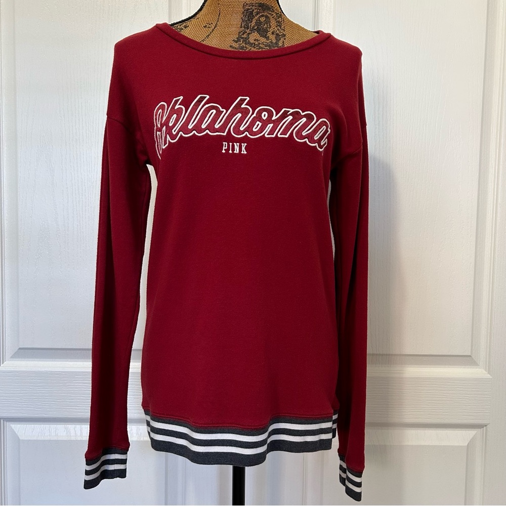 Victoria's Secret PINK Boomer Sooner Oklahoma Light Sweatshirt Small